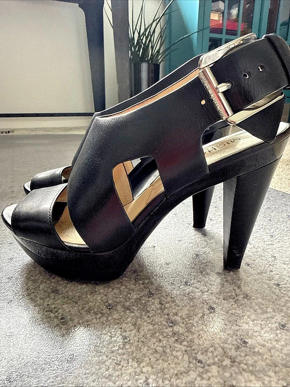 Michael Kors Black Platform Ankle Strap Heels
